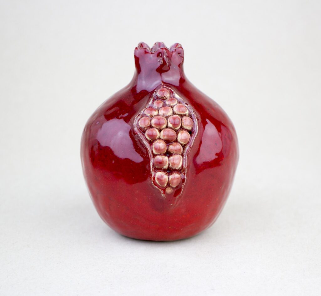 Pomegranate cracked style handmade, ceramic, ceramic pomegranate
