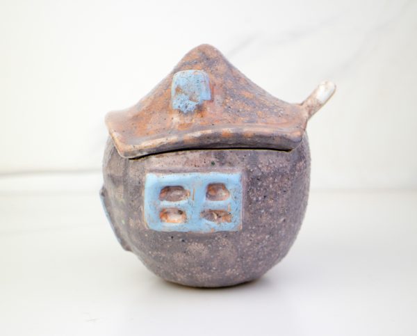 Handmade ceramic house style sugar bow - Image 2