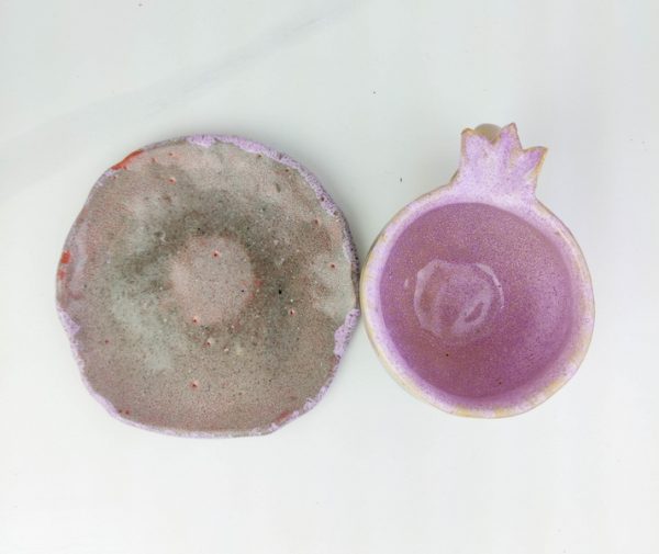 Ceramic pomegranate cup, Handmade Coffee Cup, Gray and purple cup 200ml - Image 14