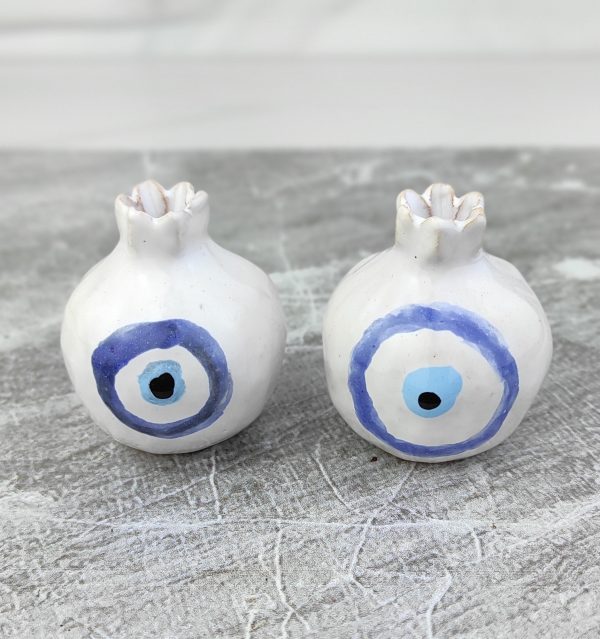Pomegranate guest favor and gift, 190 piece white with evil eye 5cm - Image 2