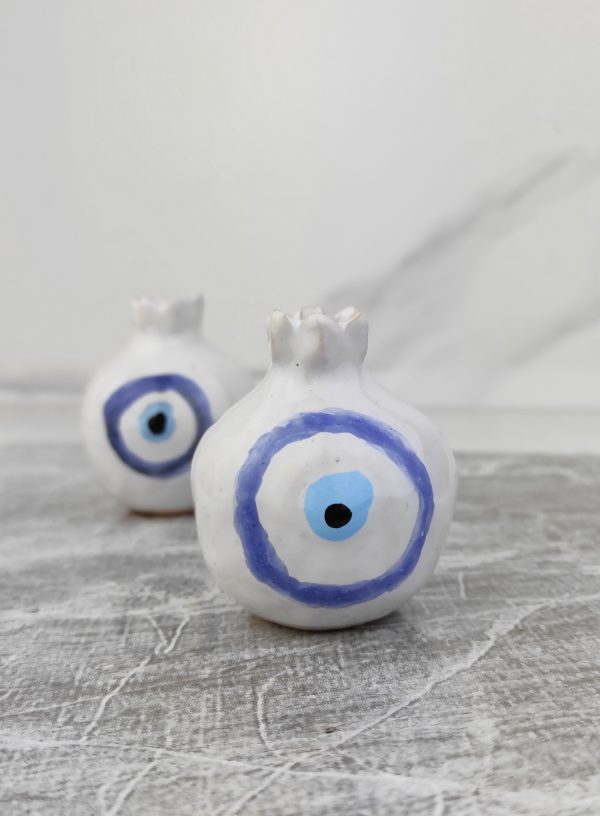 Pomegranate guest favor and gift, 190 piece white with evil eye 5cm - Image 5