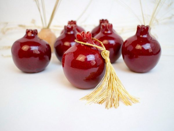 Wedding favors,Handmade ceramic pomegranate, red pomegranate, ceramic and pottery, wedding gifts for guests, ceramic wedding favor box, gift - Image 2