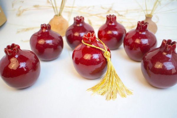 Wedding favors,Handmade ceramic pomegranate, red pomegranate, ceramic and pottery, wedding gifts for guests, ceramic wedding favor box, gift - Image 4
