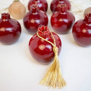 Wedding favors,Handmade ceramic pomegranate, red pomegranate, ceramic and pottery, wedding gifts for guests, ceramic wedding favor box, gift