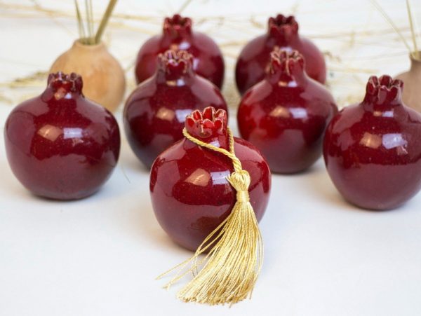 Wedding favors,Handmade ceramic pomegranate, red pomegranate, ceramic and pottery, wedding gifts for guests, ceramic wedding favor box, gift - Image 6
