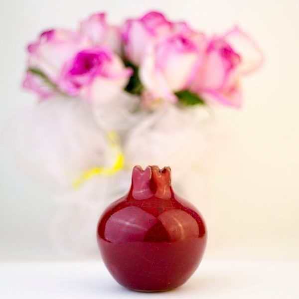Wedding favors, Handmade ceramic pomegranate, turquoise blue, ceramic, pomegranate vase, ceramics and pottery, ceramic wedding favor box - Image 3