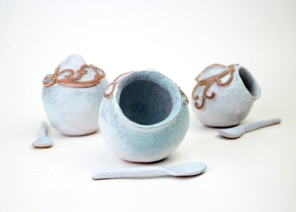 Pitcher ceramic Salt and Pepper Cellar Set, Handmade Salt Cellar with Spoon, Contemporary Spices Dish, Salt Pot, Salt Pepper Pot, Sugar bowl - Image 4