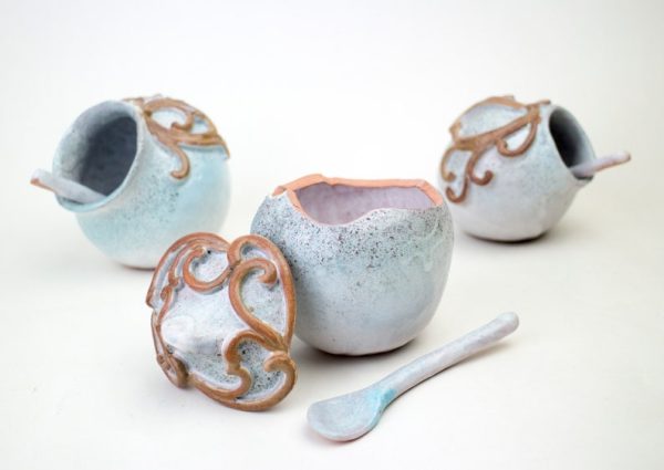 Pitcher ceramic Salt and Pepper Cellar Set, Handmade Salt Cellar with Spoon, Contemporary Spices Dish, Salt Pot, Salt Pepper Pot, Sugar bowl - Image 7
