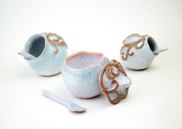 Pitcher ceramic Salt and Pepper Cellar Set, Handmade Salt Cellar with Spoon, Contemporary Spices Dish, Salt Pot, Salt Pepper Pot, Sugar bowl - Image 8