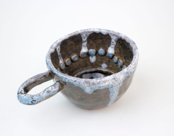 Shaving bowl, Handmade ceramic shaving bowl, Shaving bowl cup, ceramic shaving bowl with handle, round ornament shaving bowl gift for father