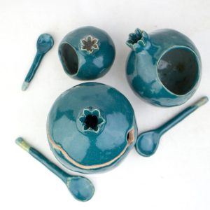 Sugar bowl and  cellar Set 3 in 1 ,Handmade Ceramic sugar bowl set, kitchen cellar set, sugar bowl set, ceramic Salt and Pepper Pinch Bowl