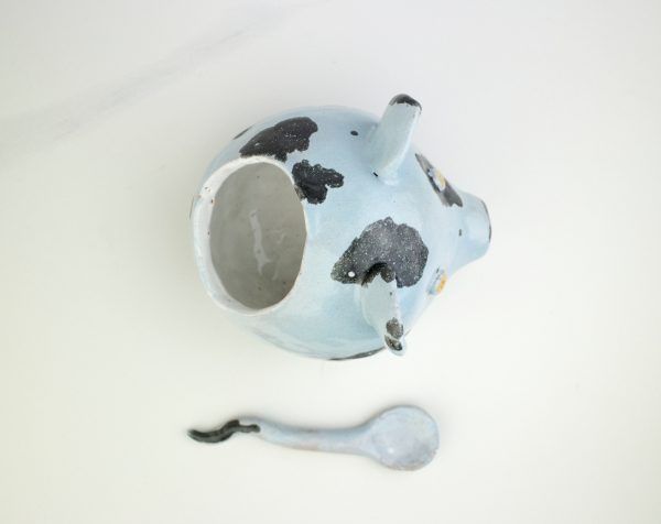 Ceramic salt pig, Decorative Salt Pig with Spoon, Salt Jar, salt or pepper cellar, Pottery Salt Pig, sugar bowl, Salt Container for Cooking