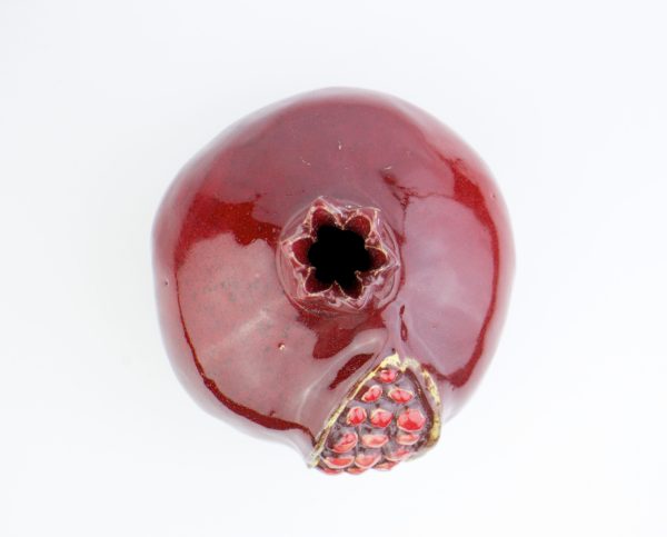 Pomegranate cracked style handmade, pomegranate, ceramic, ceramic pomegranate, ceramics and pottery, red ceramics, symbol for good fortune