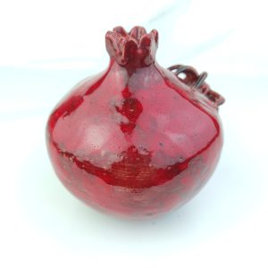 Ceramic Pomegranate Decor With Spider, Pomegranate art decor, pomegranate vase, red pomegranate, spider ceramic, red ceramic , gift