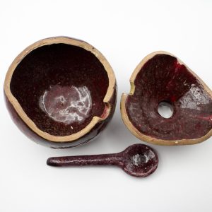 Handmade red pomegranate sugar bowl, ceramic sugar bowl, sugar bowl with spoon, pomegranate ceramic, Table centerpiece, ceramics and pottery