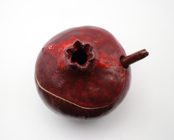 Handmade red pomegranate sugar bowl, ceramic sugar bowl, sugar bowl with spoon, handmade bowl, pomegranate ceramic, ceramics and pottery