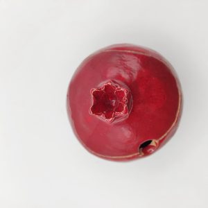 Handmade red pomegranate sugar or honey bowl,  Ceramic jar,  wedding gift, pomegranate, ceramic coffee jar, stoneware coffee bowl
