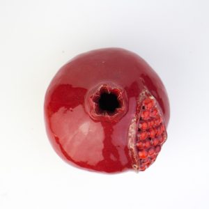 Pomegranate cracked style handmade, pomegranate, ceramic, ceramic pomegranate, ceramics and pottery, red ceramics, symbol for good fortune