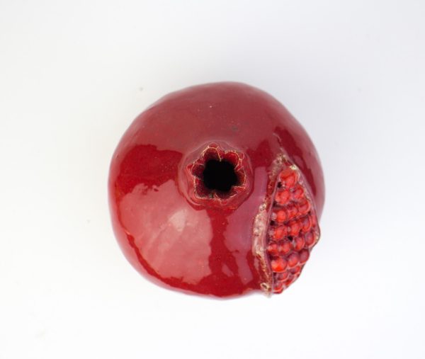 Pomegranate cracked style handmade, pomegranate, ceramic, ceramic pomegranate, ceramics and pottery, red ceramics, symbol for good fortune