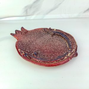 Pomegranate plate with ornaments, wall decor plate pomegranate style with ornament, pomegranate plate, ornament plate , fruit plate, gift