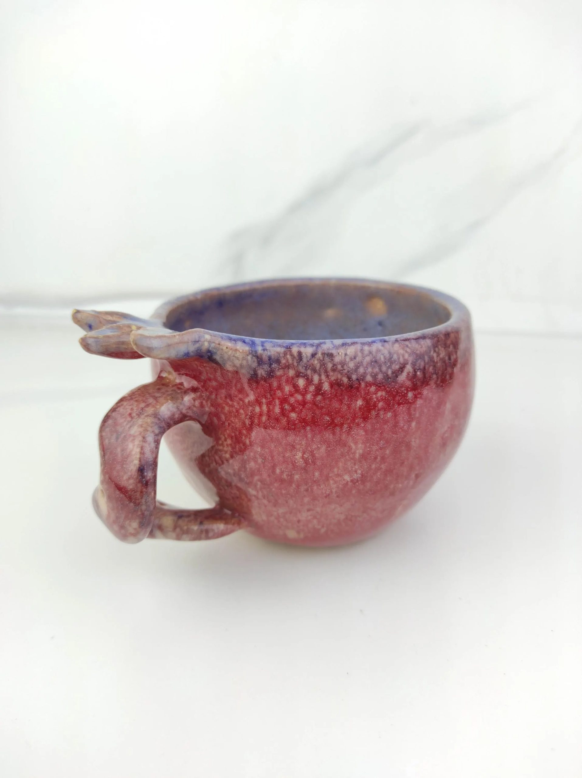 Handmade Pomegranate-Style Ceramic Coffee Cup - Image 2