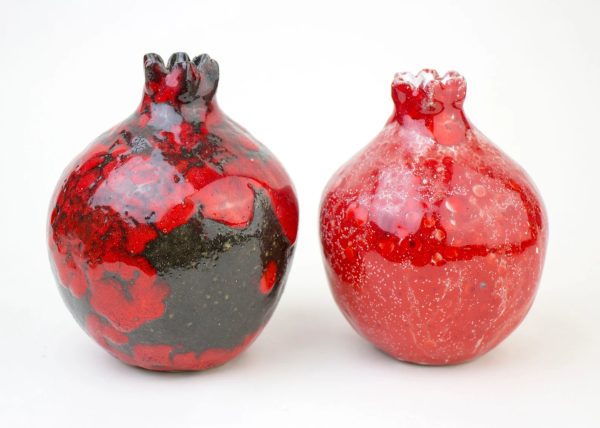 Handmade pomegranate 2 in 1, Home Decor, ceramic vase, art vessel, ceramic, ceramic pomegranate, ceramics and pottery, red ceramics, gift - Image 2