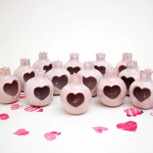 Wedding favors, Handmade ceramic pomegranate, pink pomegranate, ceramic, pomegranate vase, ceramics and pottery, wedding favor for guest