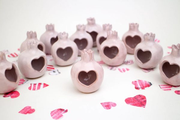 Wedding favors, Handmade ceramic pomegranate, pink pomegranate, ceramic, pomegranate vase, ceramics and pottery, wedding favor for guest - Image 6