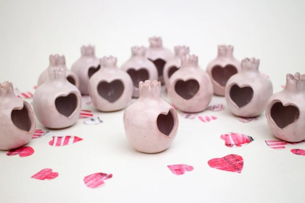 Wedding favors, Handmade ceramic pomegranate, pink pomegranate, ceramic, pomegranate vase, ceramics and pottery, wedding favor for guest - Image 8