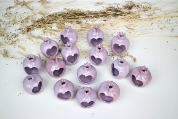 Wedding favors, Handmade ceramic pomegranate, purple pomegranate, ceramic, pomegranate vase, ceramics and pottery, wedding favor for guest - Image 8