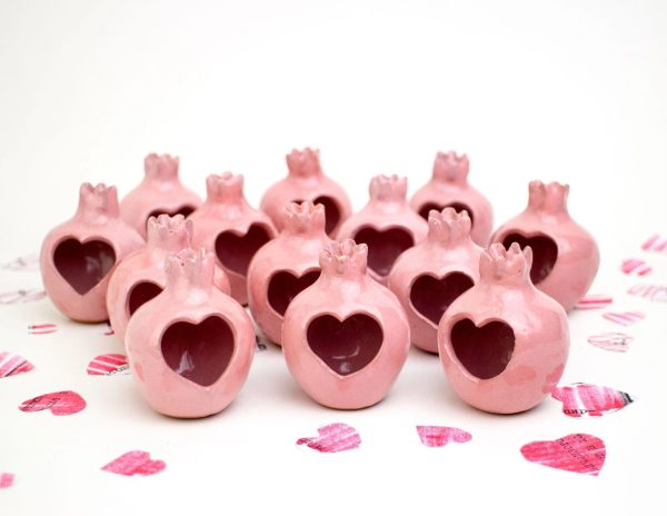 Wedding favors, Handmade ceramic pomegranate, pink pomegranate, ceramic, pomegranate vase, ceramics and pottery, wedding favor for guest - Image 2