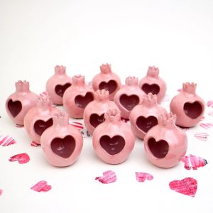 Wedding favors, Handmade ceramic pomegranate, pink pomegranate, ceramic, pomegranate vase, ceramics and pottery, wedding favor for guest