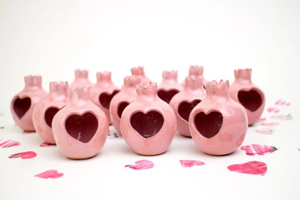 Wedding favors, Handmade ceramic pomegranate, pink pomegranate, ceramic, pomegranate vase, ceramics and pottery, wedding favor for guest - Image 4