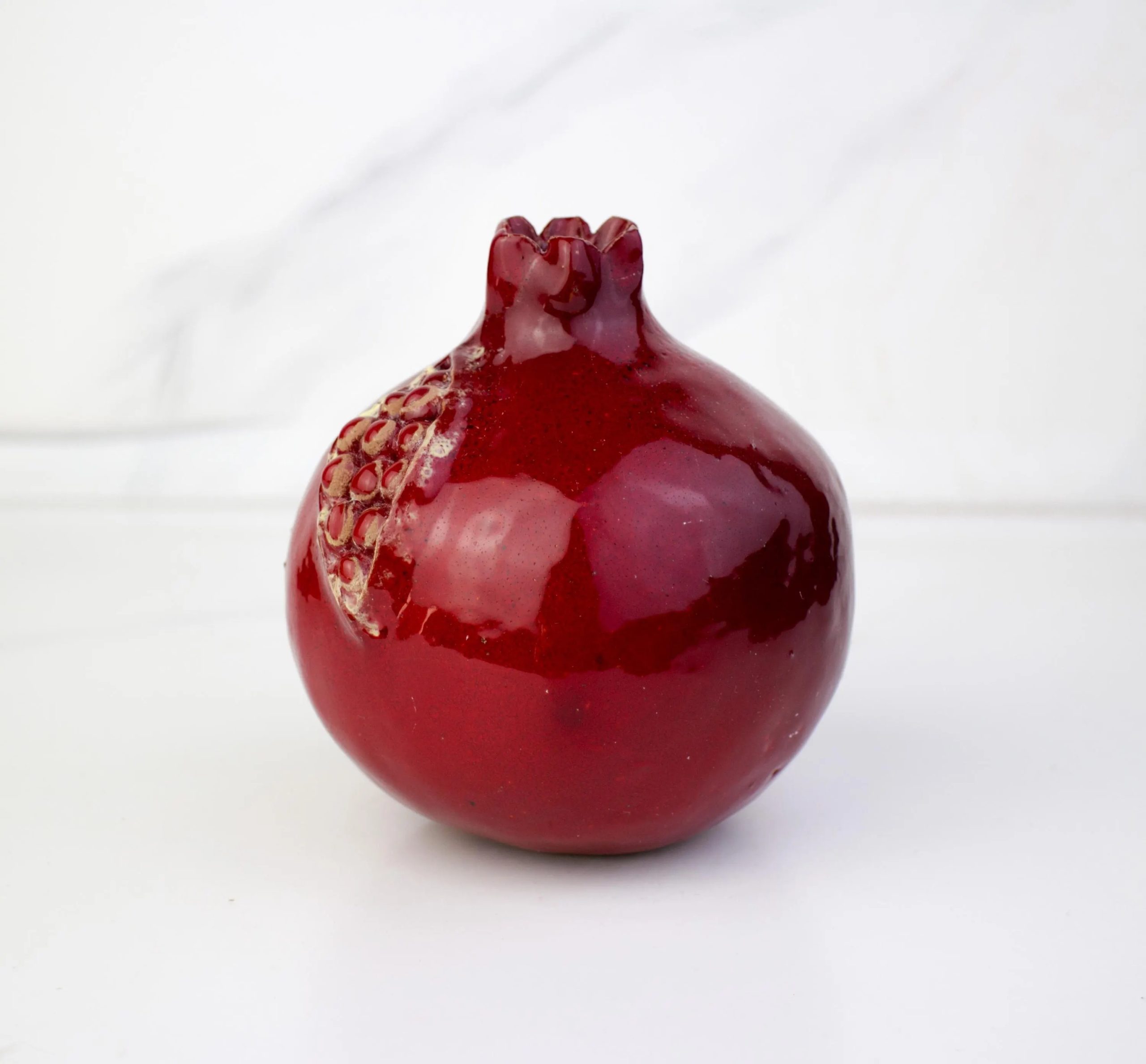 Pomegranate cracked style handmade, pomegranate, ceramic, ceramic pomegranate, ceramics and pottery, red ceramics, symbol for good fortune - Image 3