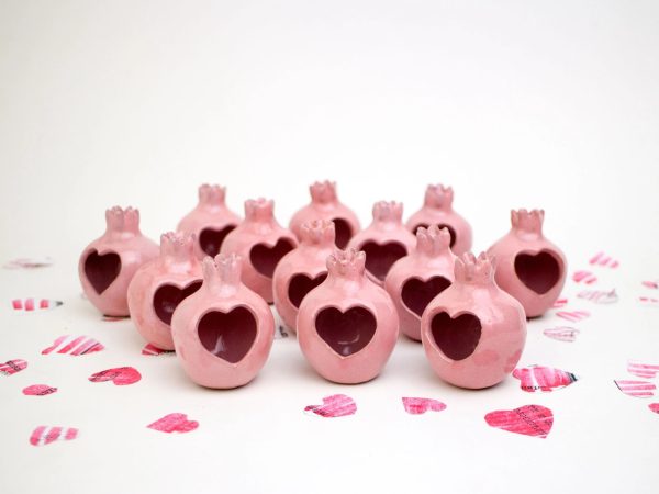 Wedding favors, Handmade ceramic pomegranate, pink pomegranate, ceramic, pomegranate vase, ceramics and pottery, wedding favor for guest - Image 5