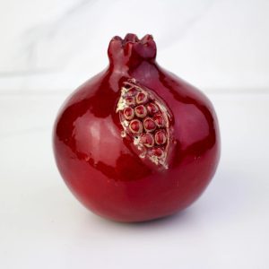 Pomegranate cracked style handmade, pomegranate, ceramic, ceramic pomegranate, ceramics and pottery, red ceramics, symbol for good fortune
