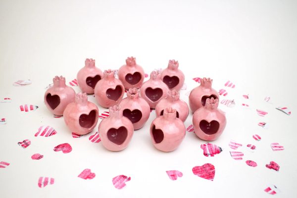 Wedding favors, Handmade ceramic pomegranate, pink pomegranate, ceramic, pomegranate vase, ceramics and pottery, wedding favor for guest - Image 9