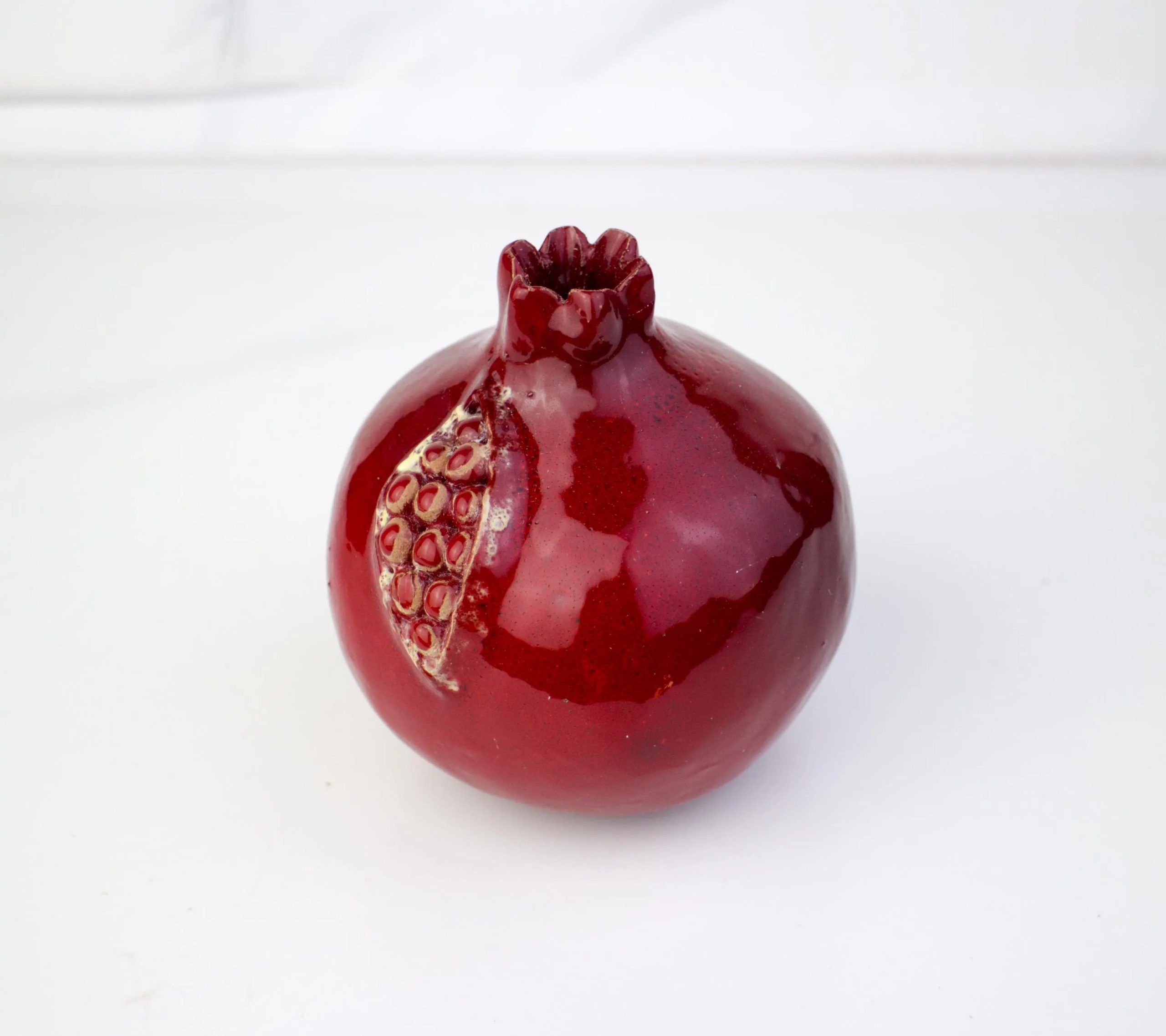 Pomegranate cracked style handmade, pomegranate, ceramic, ceramic pomegranate, ceramics and pottery, red ceramics, symbol for good fortune - Image 8