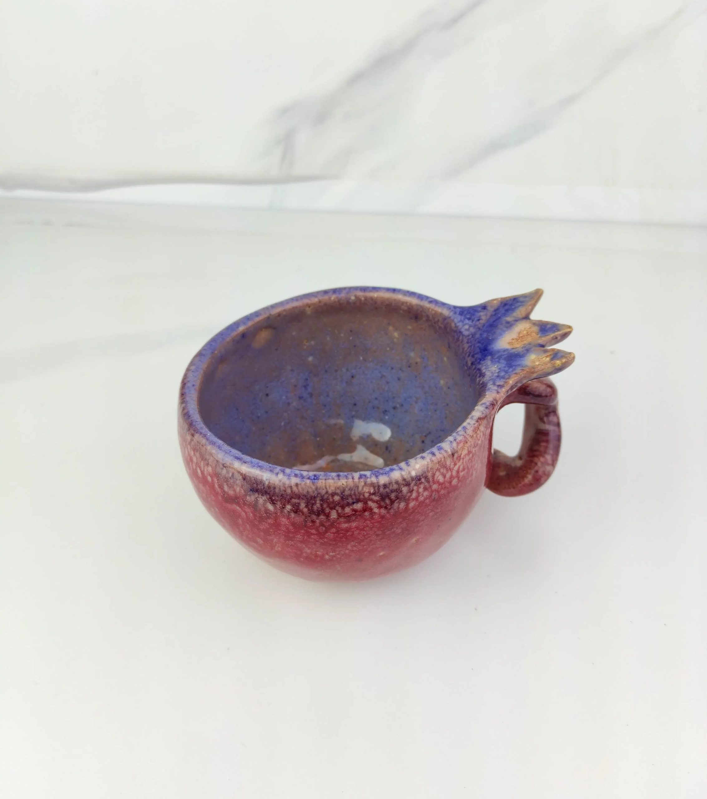Handmade Pomegranate-Style Ceramic Coffee Cup - Image 3