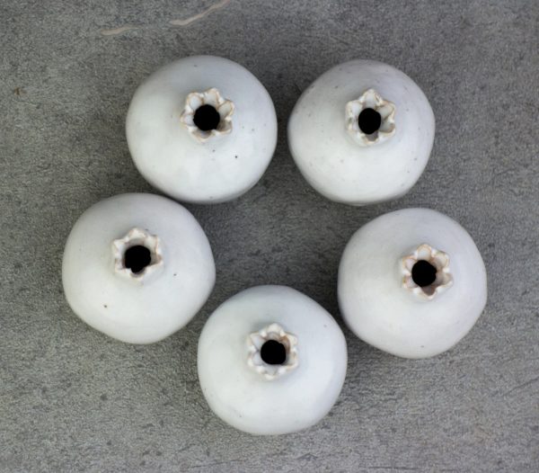 Handmade Ceramic White Pomegranate guest favor and gift, 5cm - Image 6
