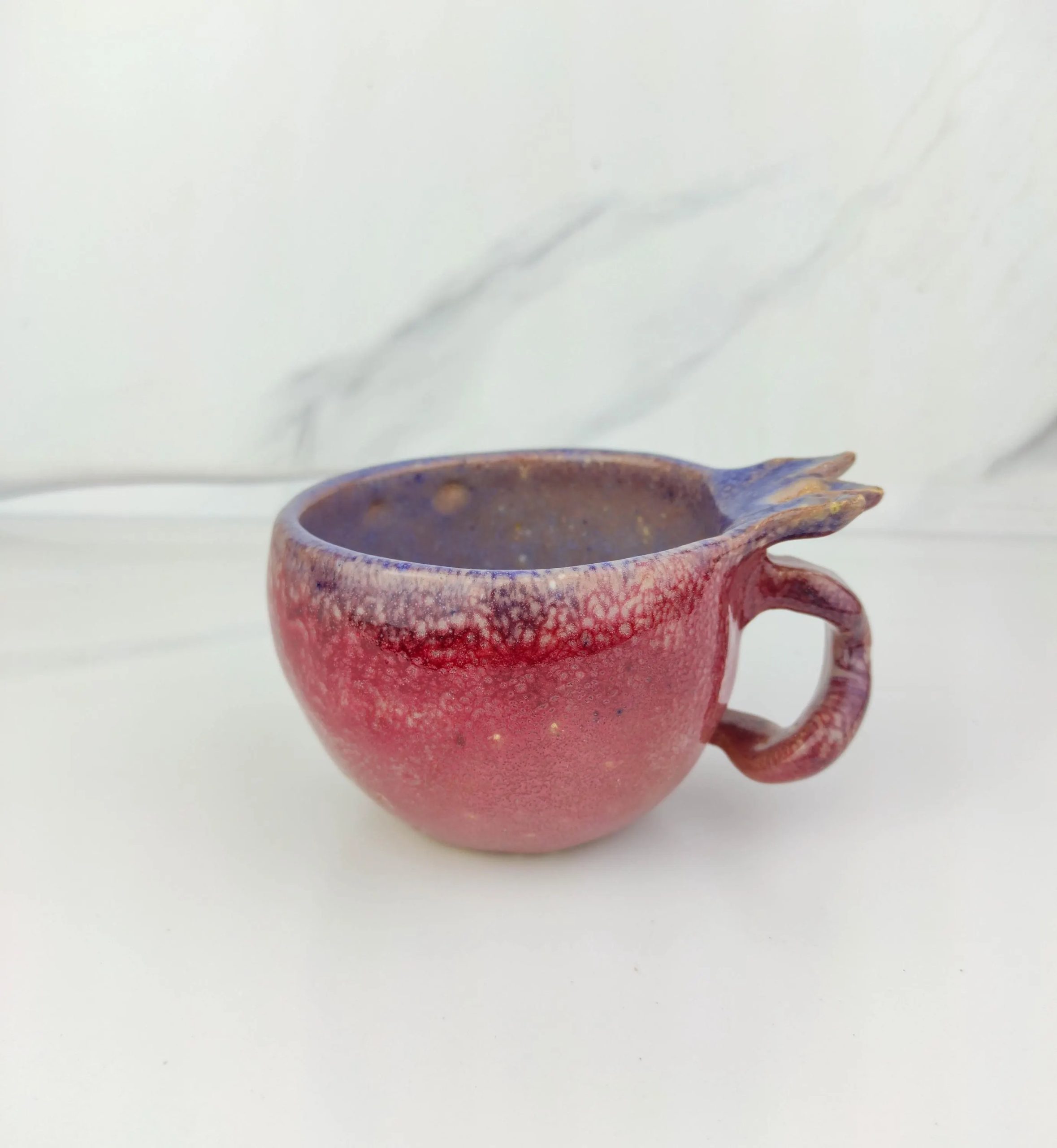 Handmade Pomegranate-Style Ceramic Coffee Cup