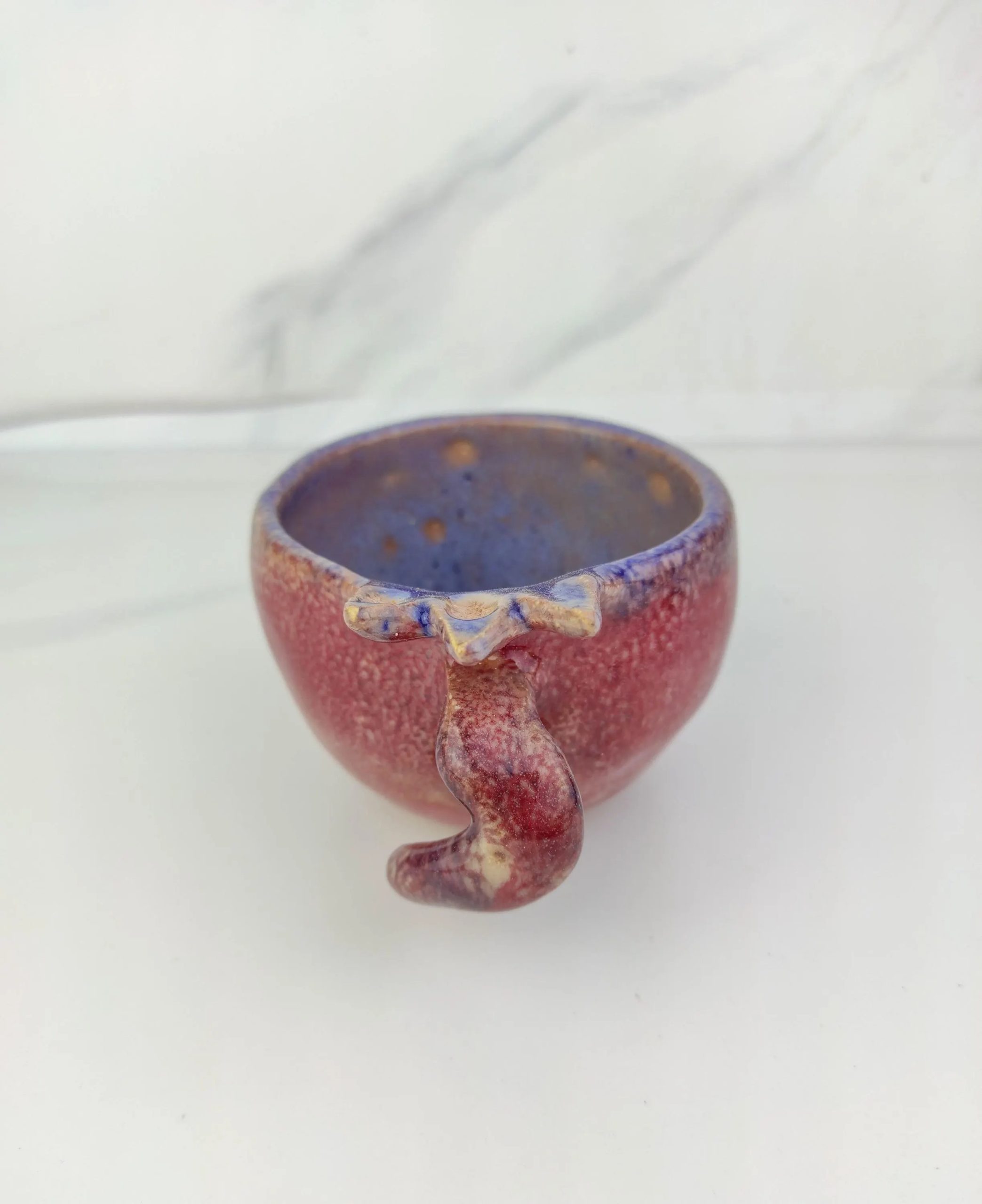 Handmade Pomegranate-Style Ceramic Coffee Cup - Image 5