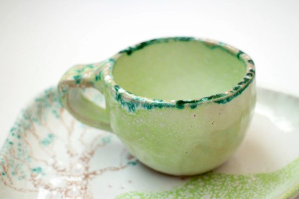 Cup set handmade with big plate , breakfast cup set, breakfast set,espresso cup, ceramic and pottery, tea cup set for dinner , pottery set - Image 6