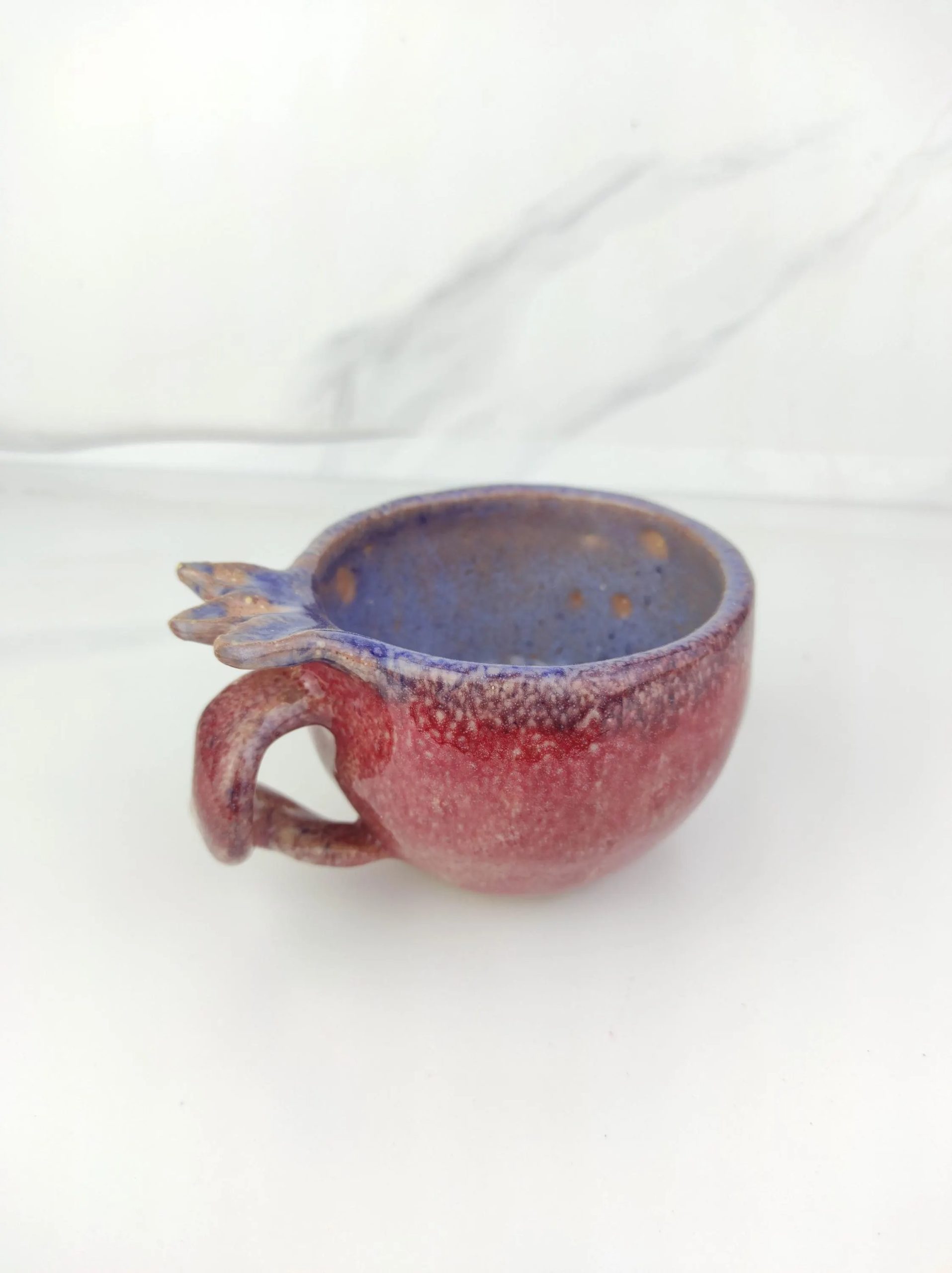 Handmade Pomegranate-Style Ceramic Coffee Cup - Image 6