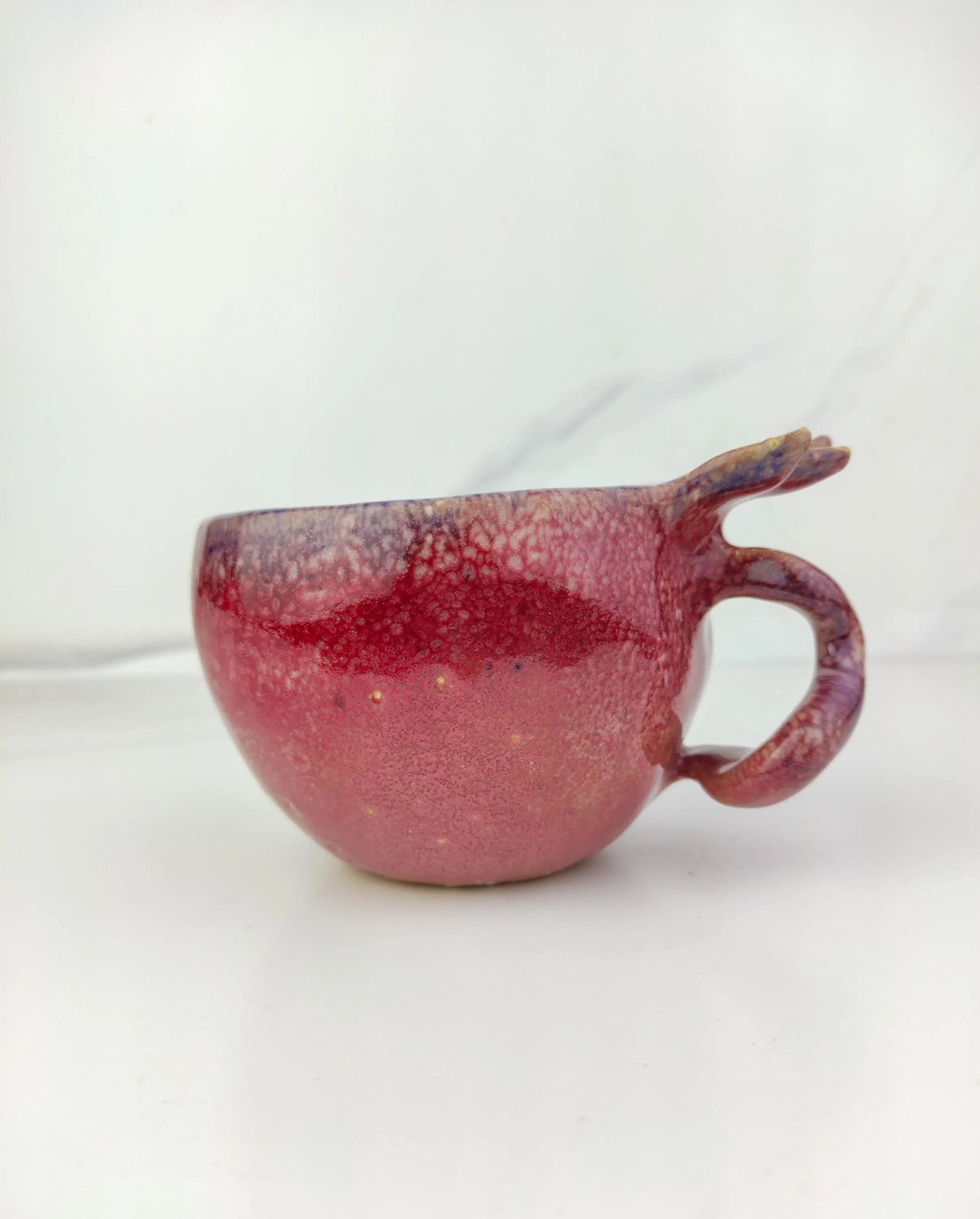Handmade Pomegranate-Style Ceramic Coffee Cup - Image 8