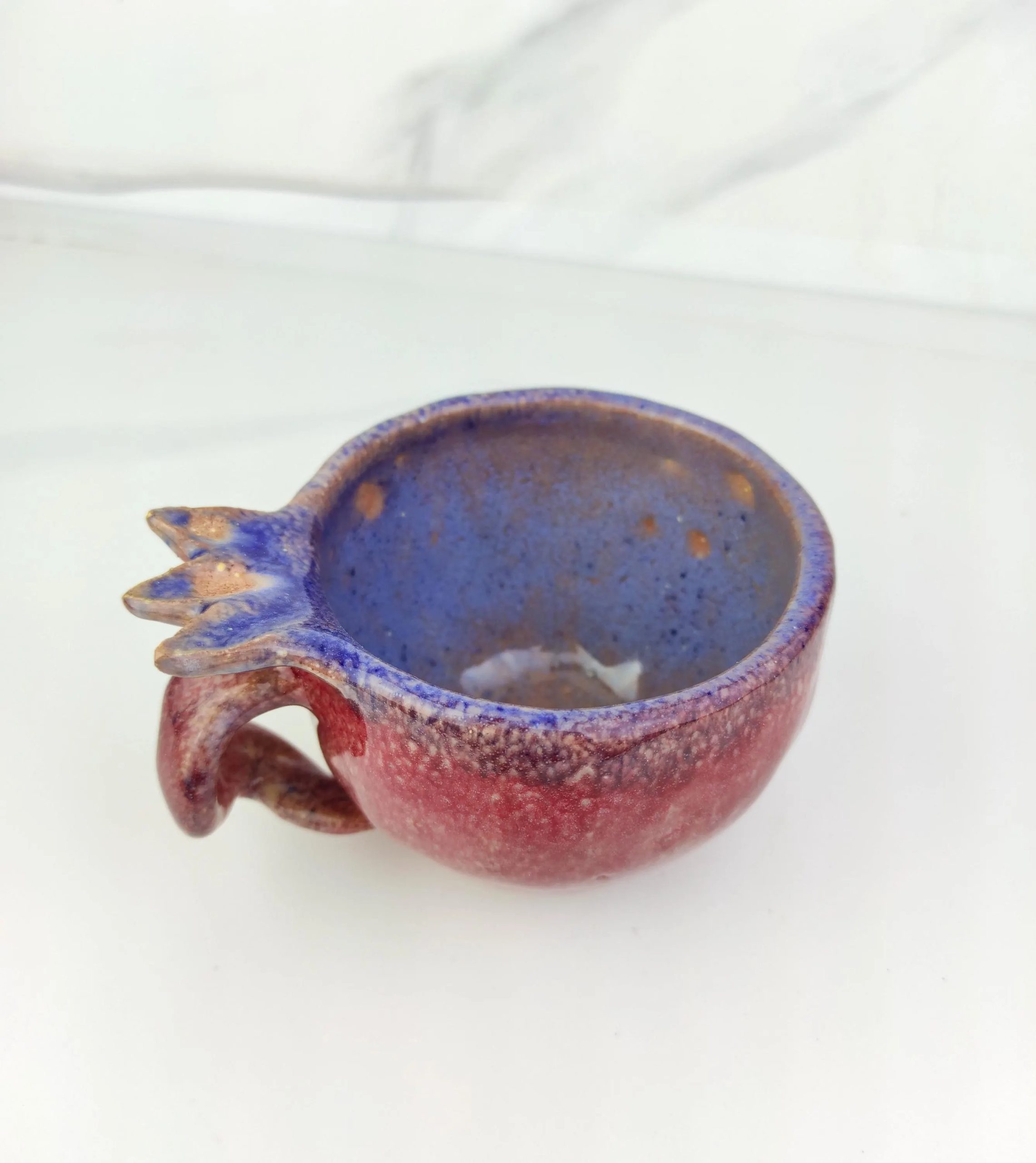 Handmade Pomegranate-Style Ceramic Coffee Cup - Image 9