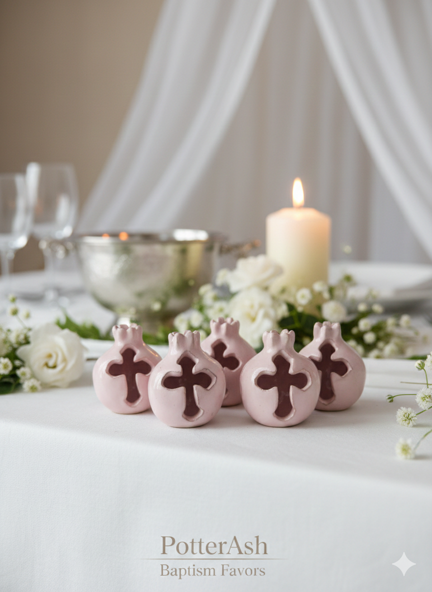 Baptism favor pomegranate