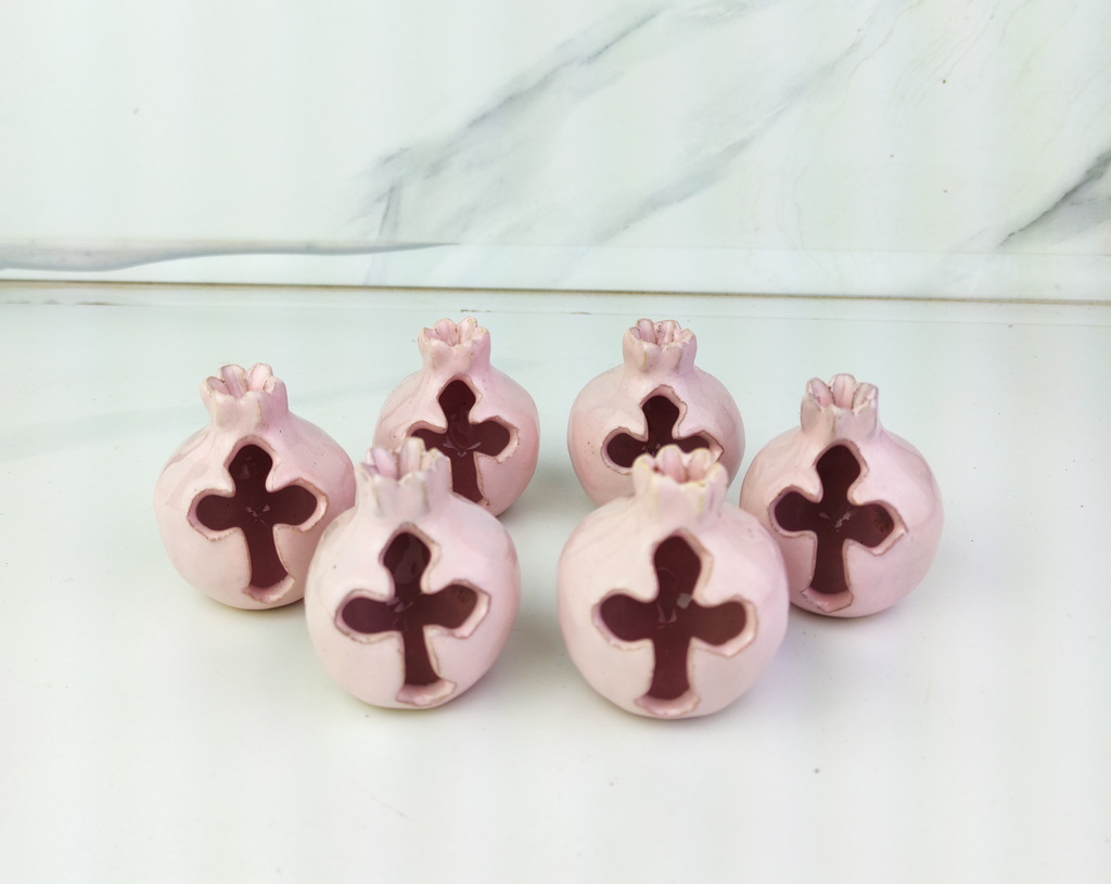 Handmade Ceramic Pomegranate Favor with Heart Cut-Out - Image 4